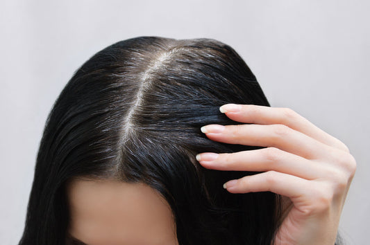 Woman with healthy hair and scalp