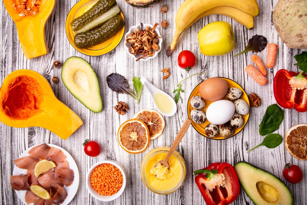 Healthy balanced meal with fresh vegetables and protein