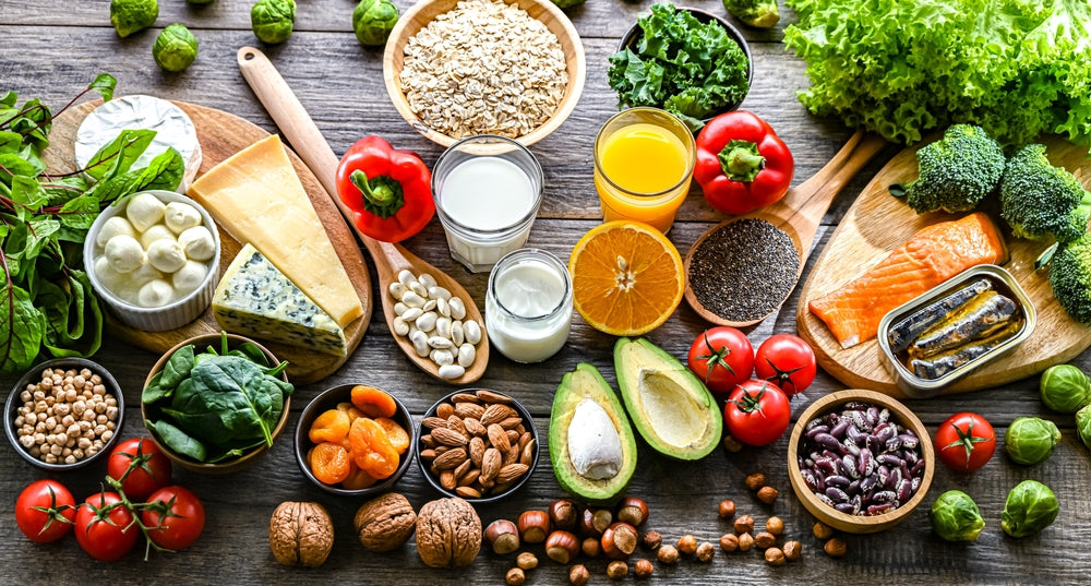 Food products recommended for osteoporosis and healthy bones.