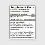 Zuma Nutrition Fulvic Acid & Trace Ocean Minerals supplement facts panel
