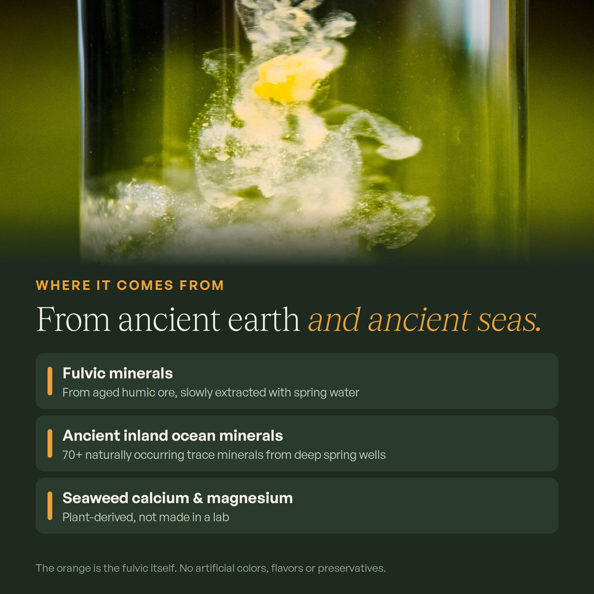 From ancient earth and ancient seas