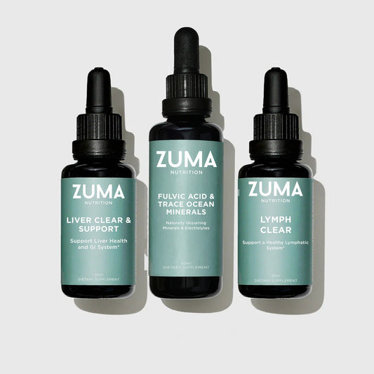 Zuma Nutrition Complete Heavy Metal Cleanse Protocol: Liver Clear & Support, Fulvic Acid & Trace Ocean Minerals, and Lymph Clear