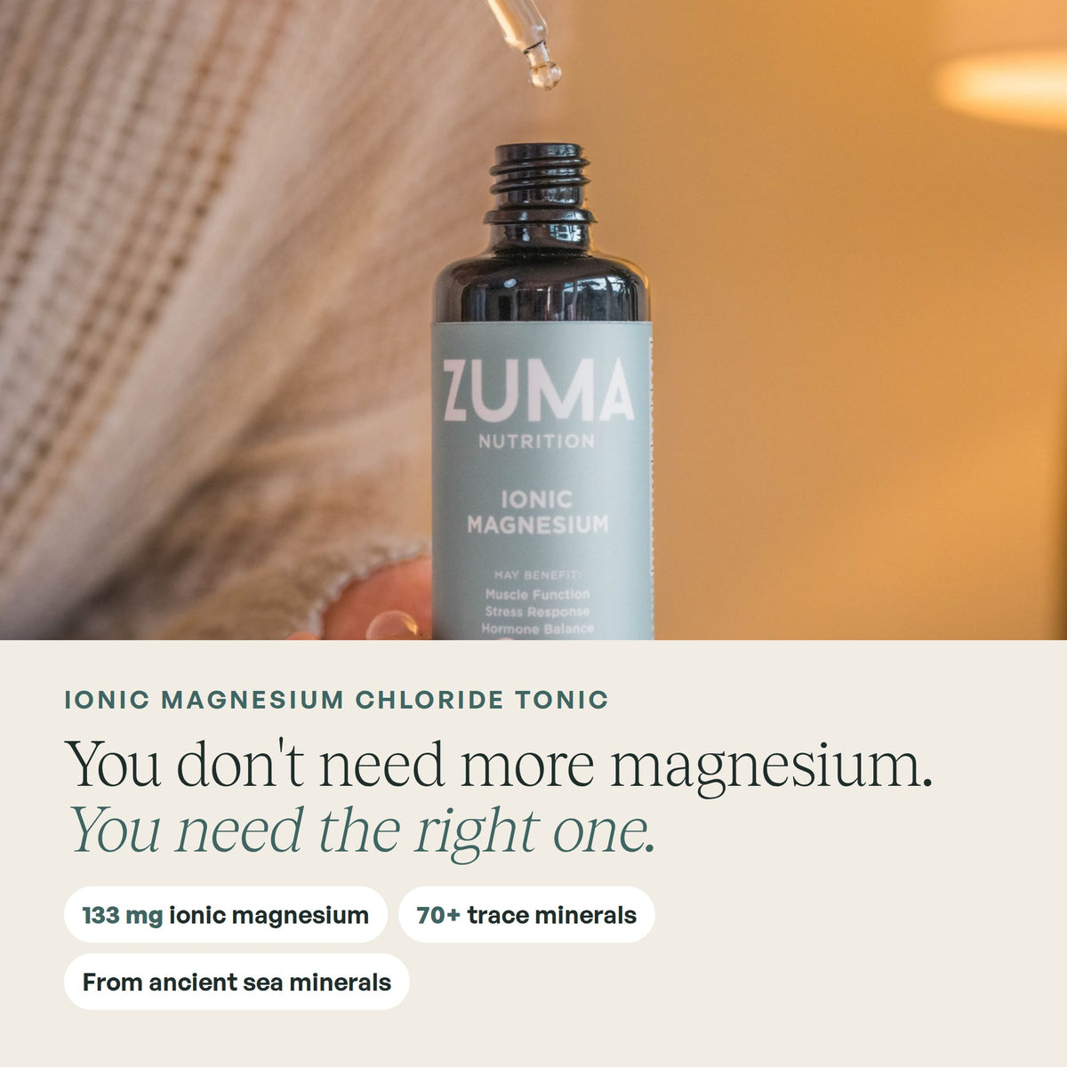 Zuma Nutrition Ionic Magnesium Chloride Tonic: you don't need more magnesium, you need the right one