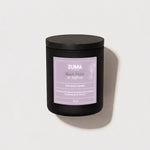 Black Violet & Saffron Non Toxic Candle - Zuma Nutrition, front label
