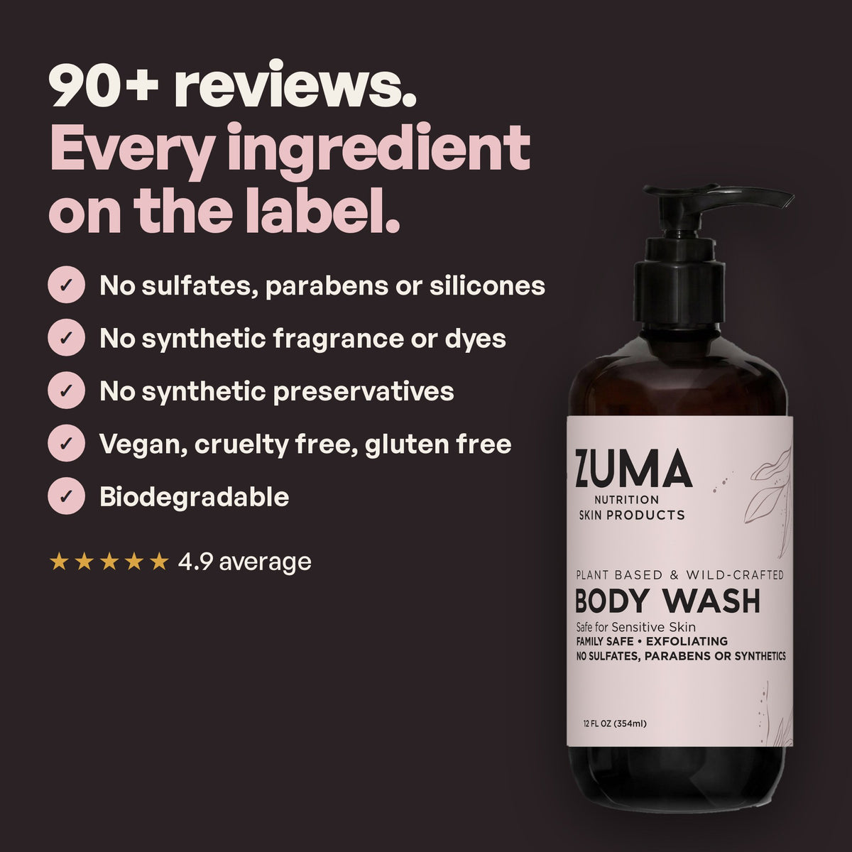 90+ reviews. Every ingredient on the label.