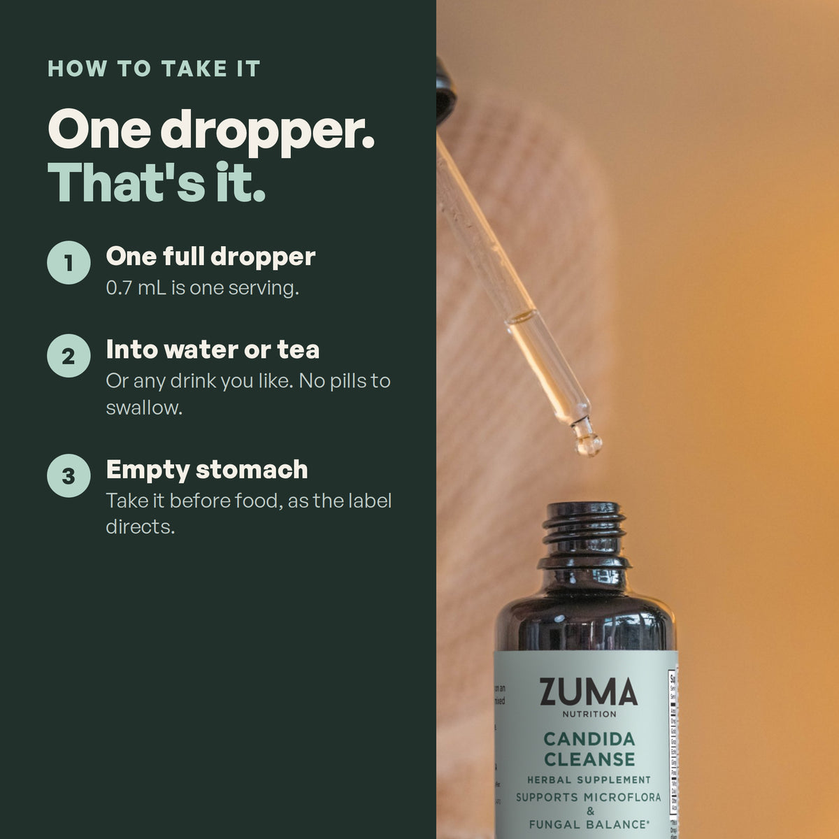 How to take Candida Cleanse Tonic: one dropper