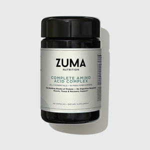 Zuma Nutrition Complete Amino Acid Complex, 60 vegan capsules, glass jar