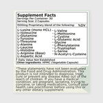 Zuma Nutrition Complete Amino Acid Complex supplement facts label