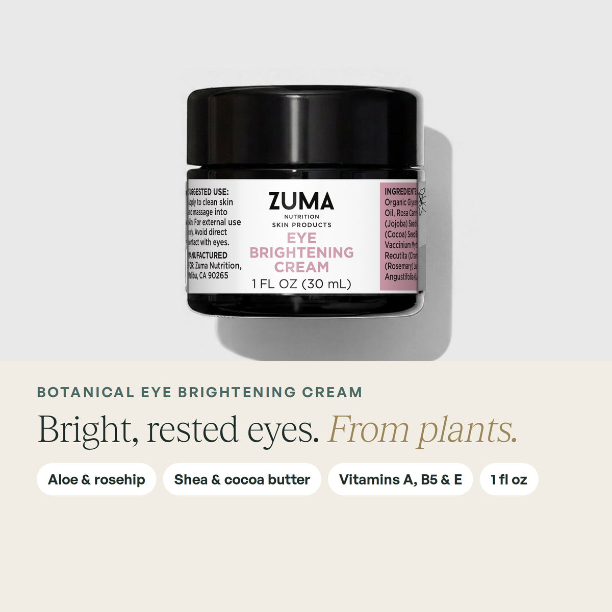 Zuma Nutrition Eye Brightening Cream — hero