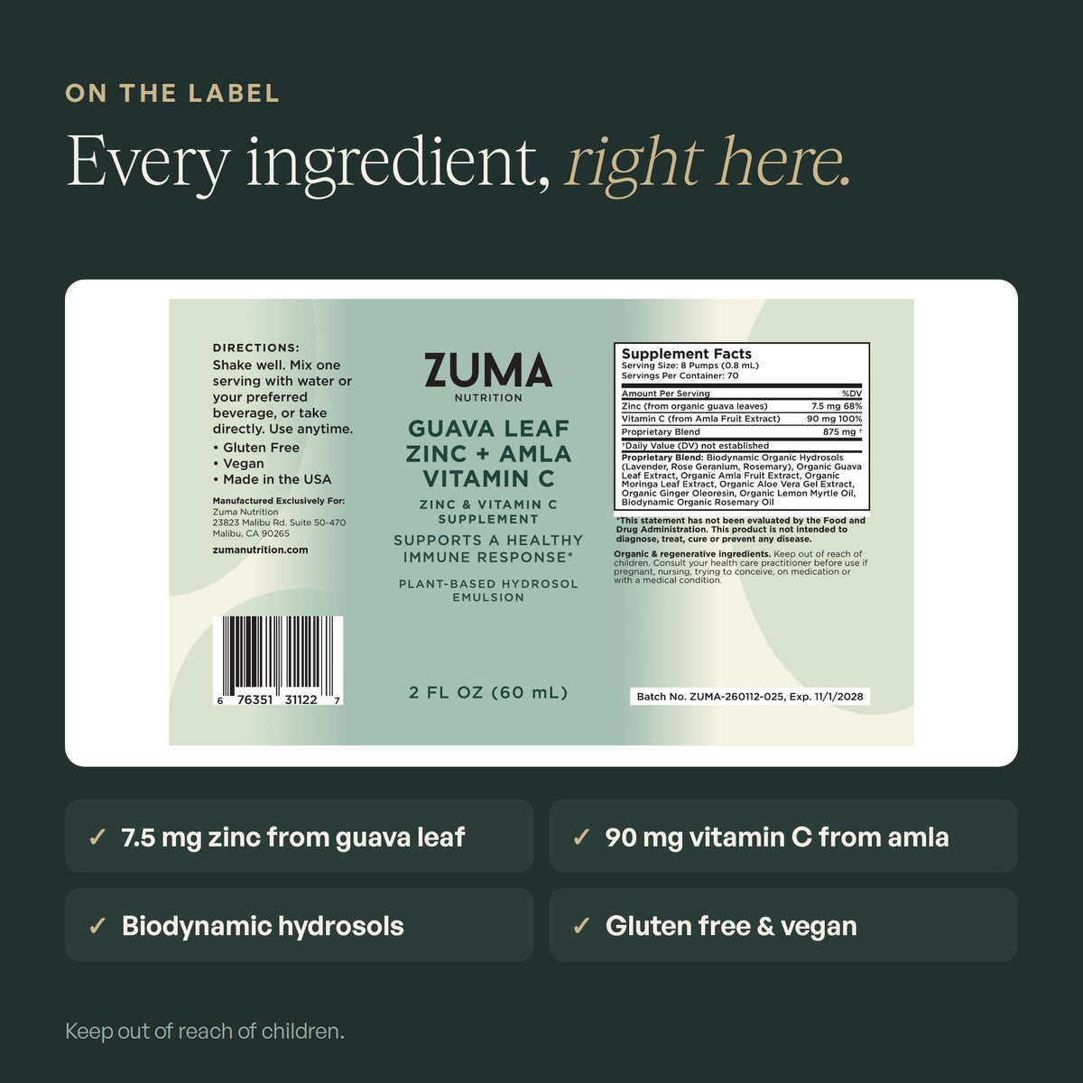 Guava Leaf Zinc + Amla Vitamin C