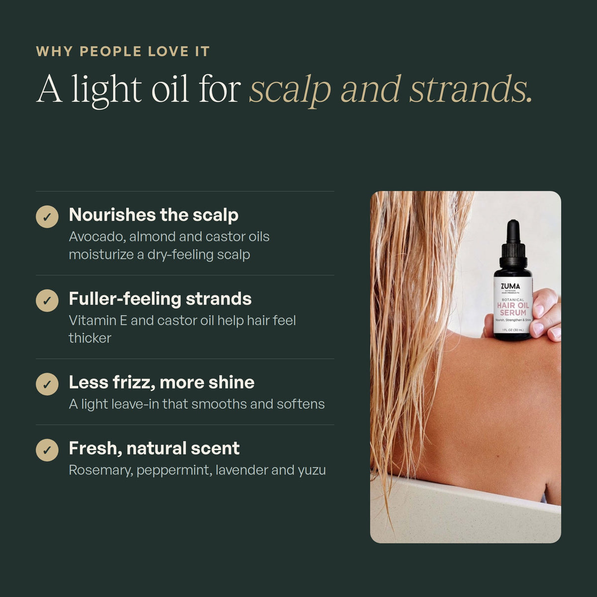 Zuma Nutrition Botanical Hair Oil Serum: why people love it