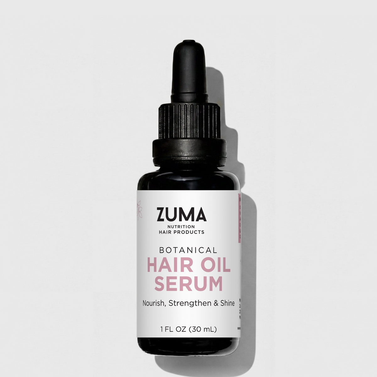 Botanical Hair Oil Serum - Zuma Nutrition, front label