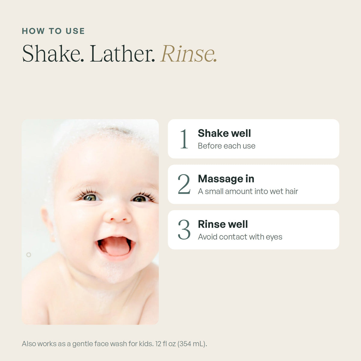 Zuma Nutrition Kids Shampoo, how to use