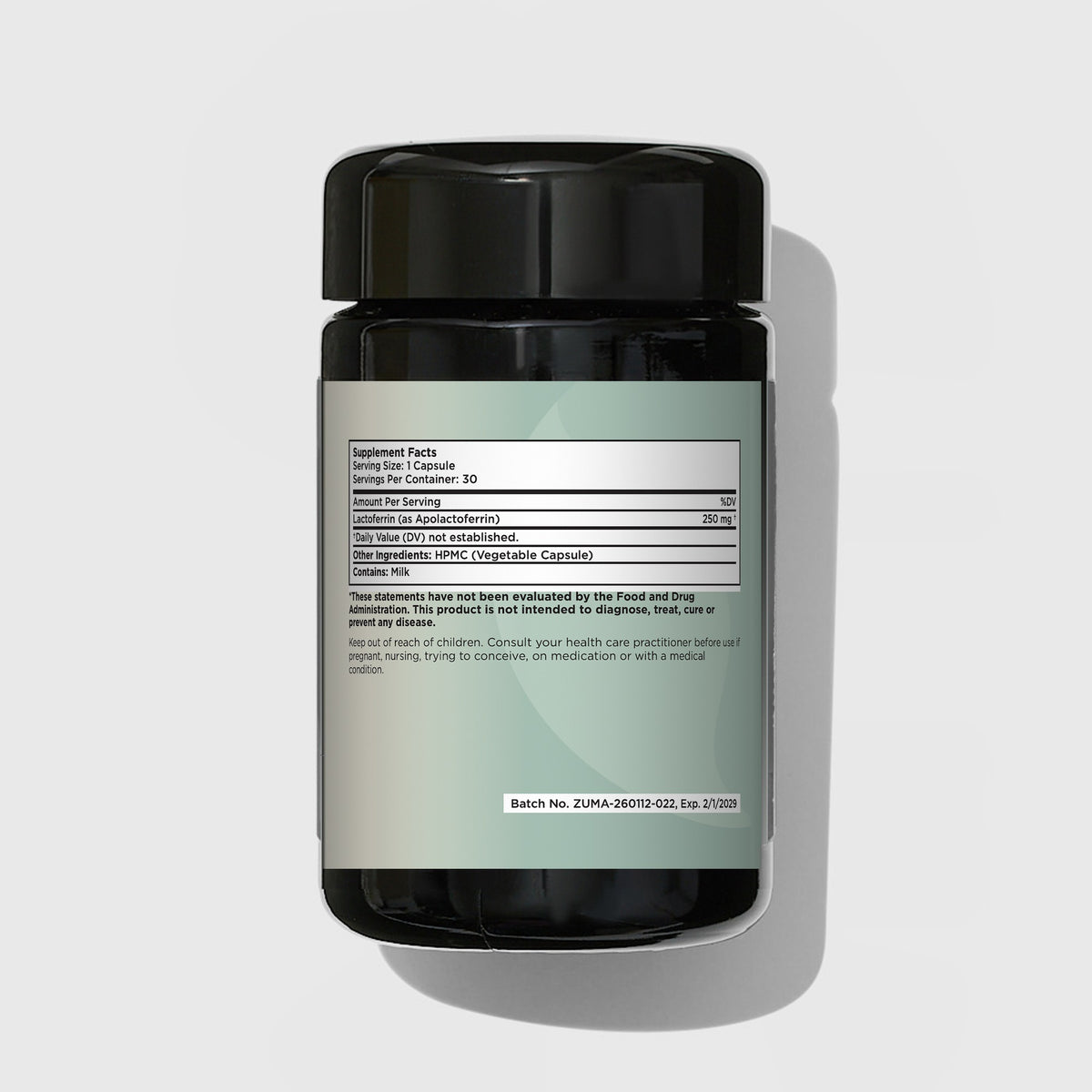 Zuma Nutrition Lactoferrin Complex Supplement Facts
