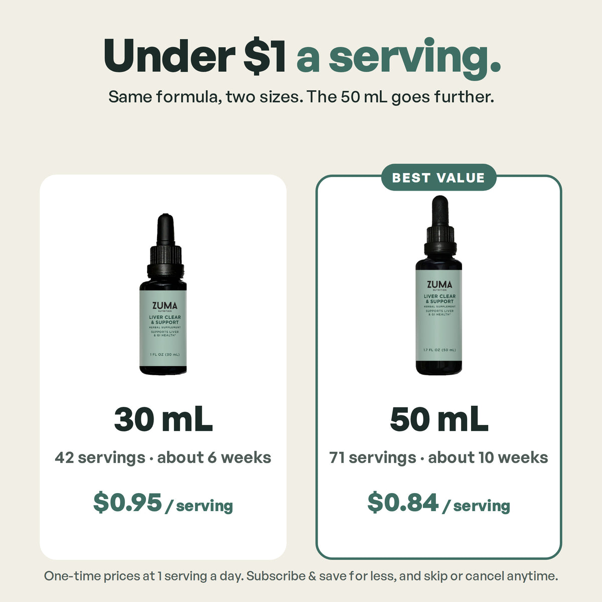 Liver Clear & Support 30 mL and 50 mL sizes