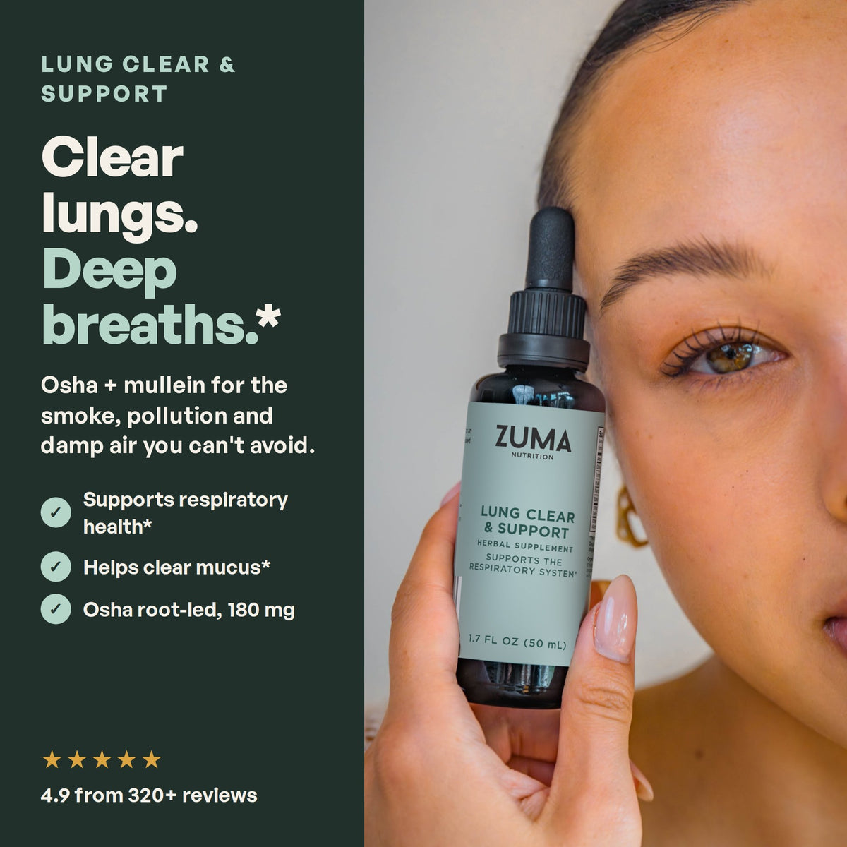 Lung Clear & Support: Clear lungs. Deep breaths.