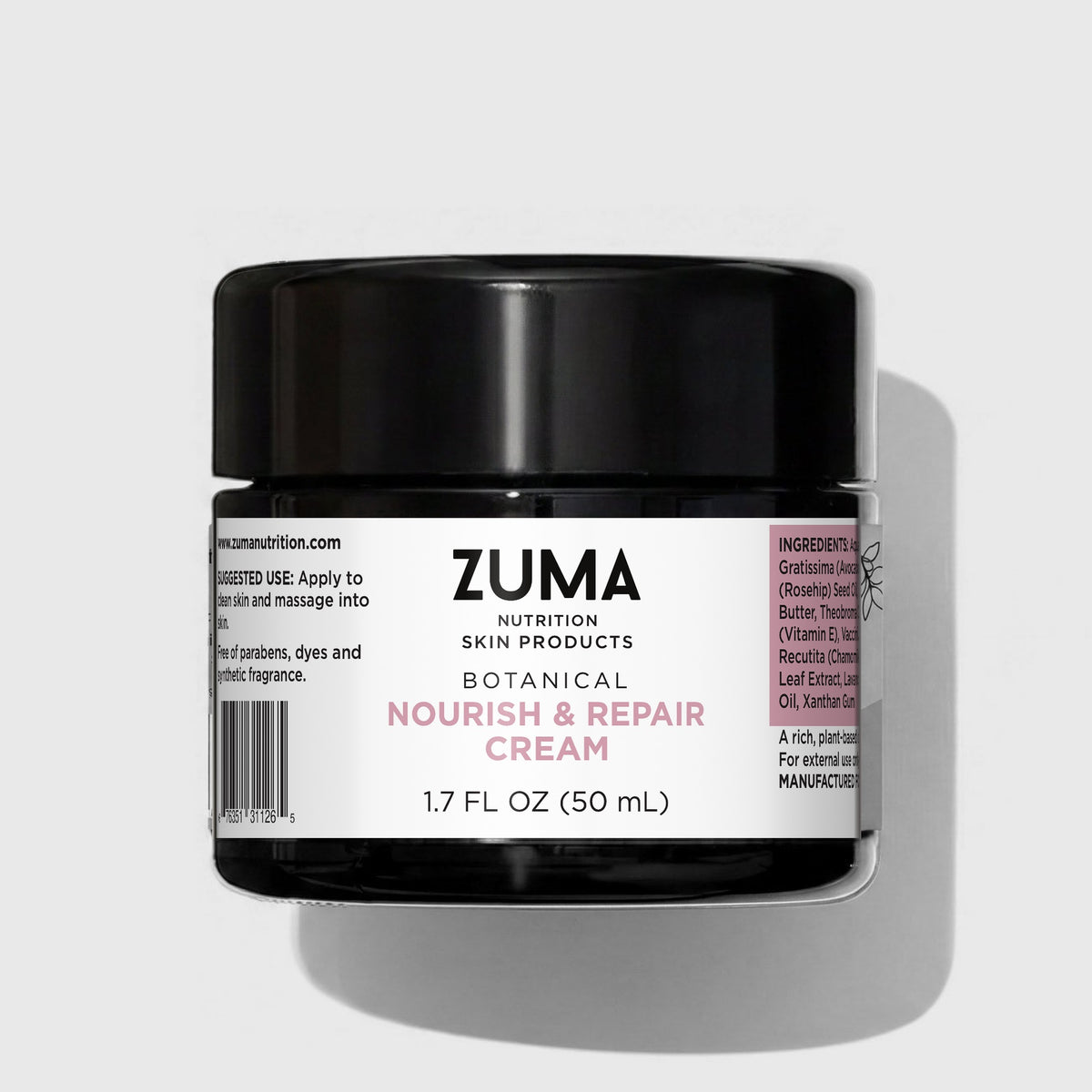 Botanical Nourish & Repair Cream - Zuma Nutrition, front label
