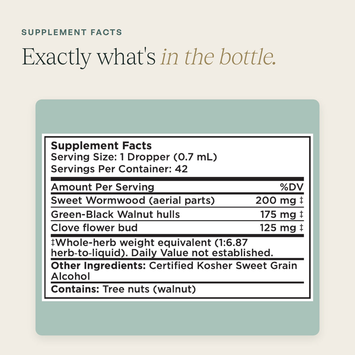 Para-Clear Supplement Facts
