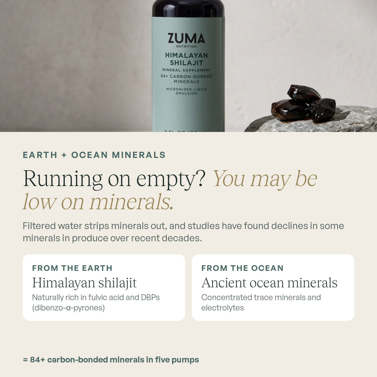 Zuma Nutrition Himalayan Shilajit minerals