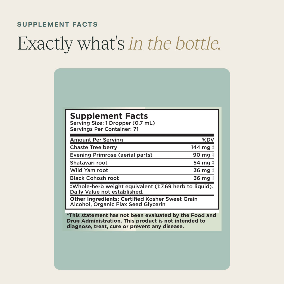 Women's Hormone Support Supplement Facts