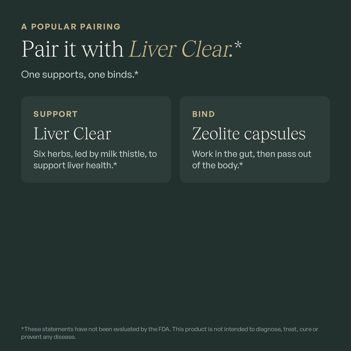 Pair Zeolite Capsules with Liver Clear & Support Tonic