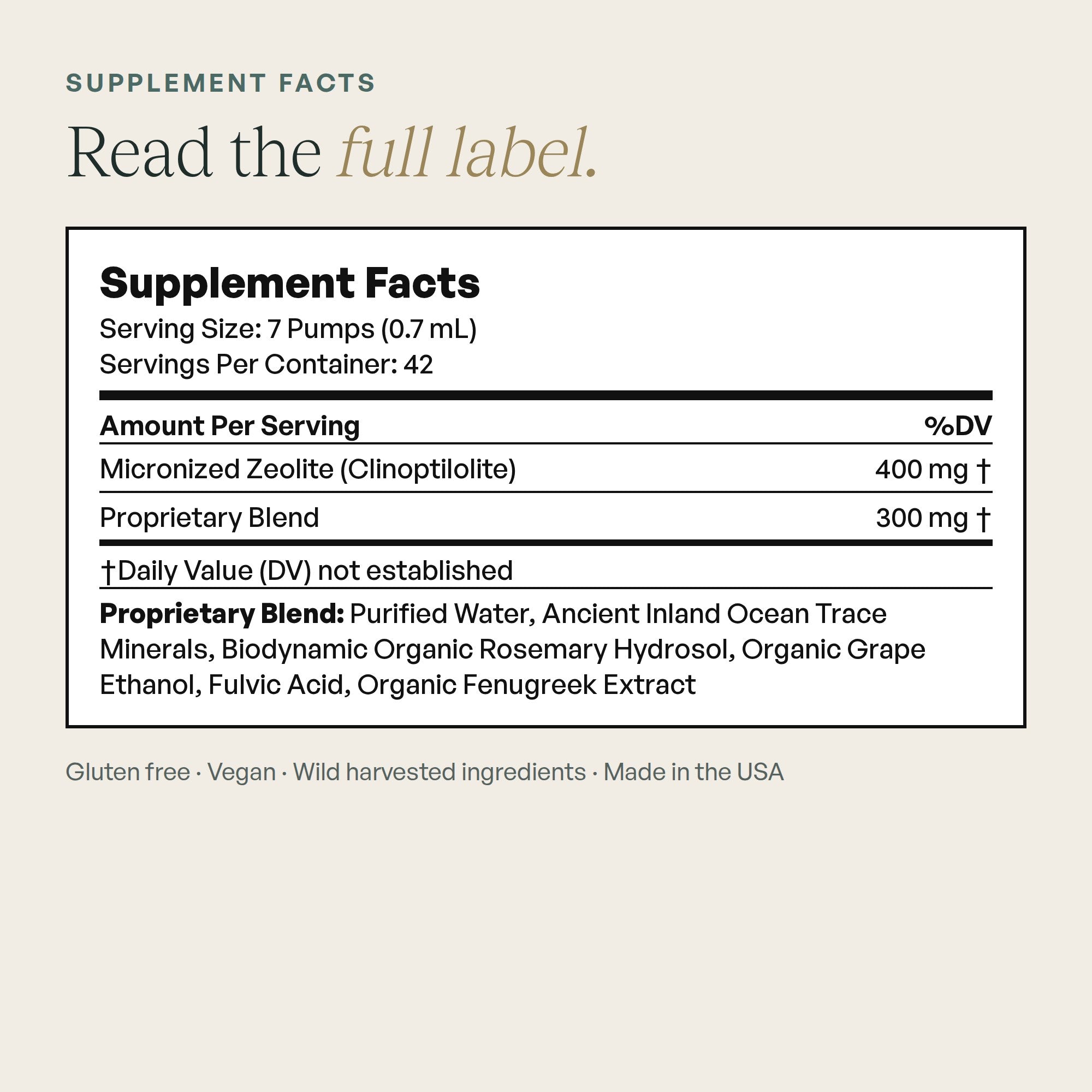 Liquid Zeolite Drops with Fulvic Acid | Zuma Nutrition